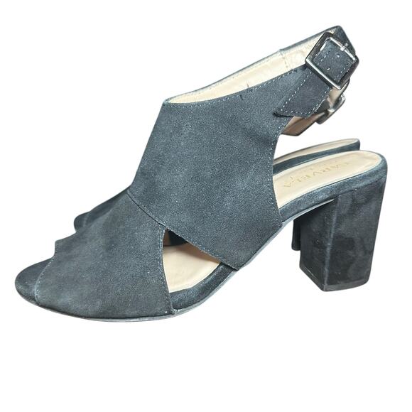 Carvela Black Suede Open-Toe Heel Sandals - Size 7 - Picture 6 of 12